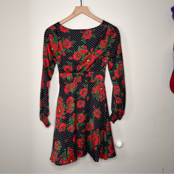 Free People Women's Morning Light Floral Print Ruched Casual Dress Mini Size 0 - Picture 10 of 15